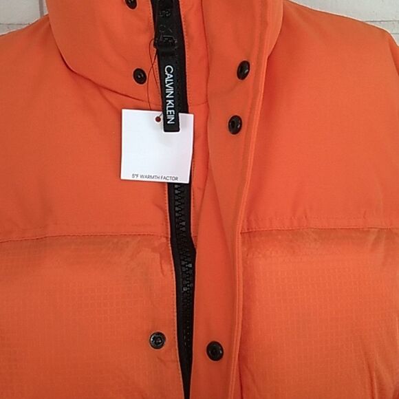 Calvin Klein Winter Orange Puffer Coat. Size Small. Unisex NWT - Picture 5 of 16